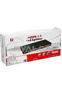 Разветвитель VCOM HDMI Spliitter 1=>8 2.0v, <DD428>