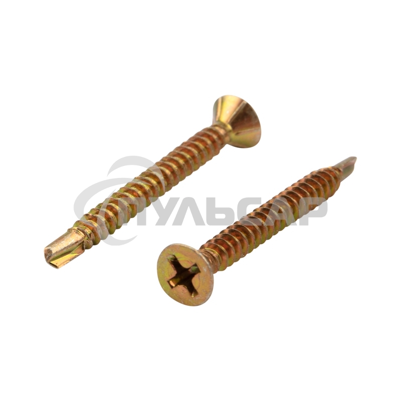 Саморез оконный KRANZ сверло, 3.9х38, желтый цинк, короб (500 шт./уп.)