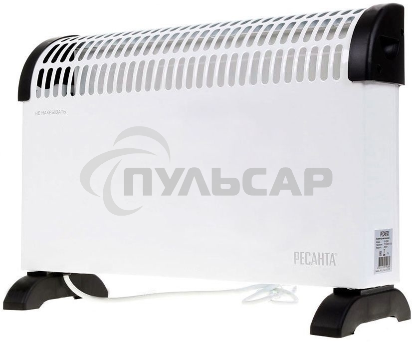 Конвектор Ресанта ОК-2000С белый, 2000 Вт, 25 м2, термостат