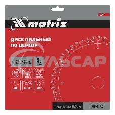 Пильный диск Matrix по дереву, 255x32мм, 48 зубьев + кольцо 30/32 Professional