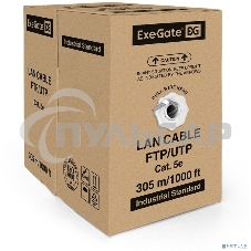 Кабель ExeGate FTP 4 пары кат.5e медь, 24AWG, экран, бухта 305м, серый, PVC