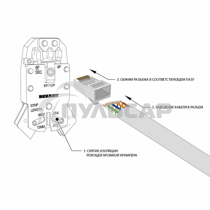 Разъем RJ-45 Rexant (8P8C) под витую пару, FTP, кат.5e