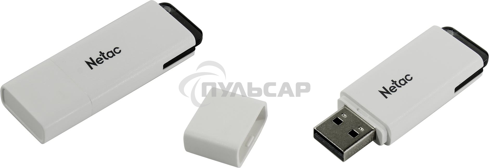 Флешка USB Netac U185 8 Gb <NT03U185N-008G-20WH>, USB 2.0, с колпачком, пластиковая белая
