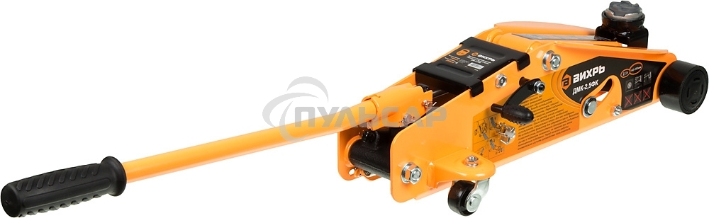 Домкрат ВИХРЬ ДМК-2,5ФК2,5т,140-390мм,сфиксатором,вкейсе, гидравлический подкатной