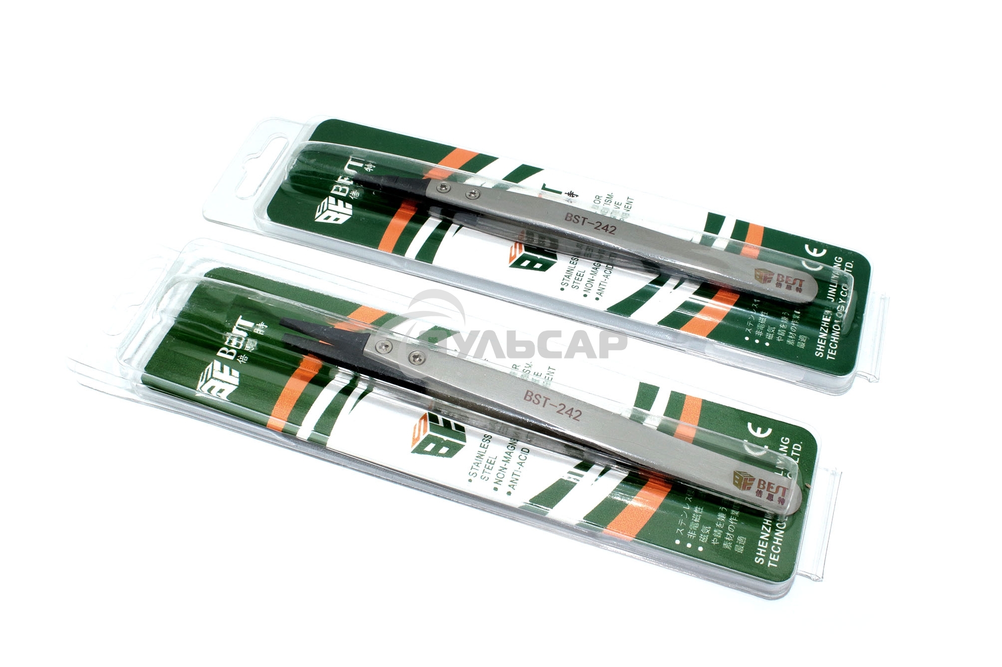 Пинцет Best BST-242 прямой антистатический 130мм 2 шт