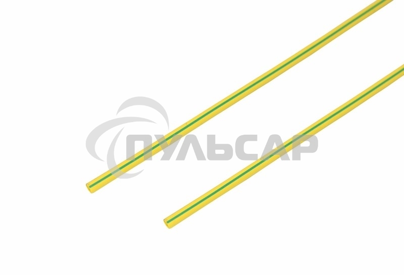 Термоусаживаемая трубка Rexant 1,5/0,75 мм, желто-зеленая, упаковка 50 шт. по 1 м