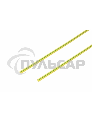 Термоусаживаемая трубка Rexant 1,5/0,75 мм, желто-зеленая, упаковка 50 шт. по 1 м