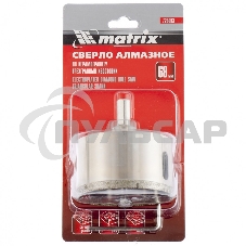 Сверло алмазное Matrix по керамограниту 68x67 мм, 3-гранный хвостовик