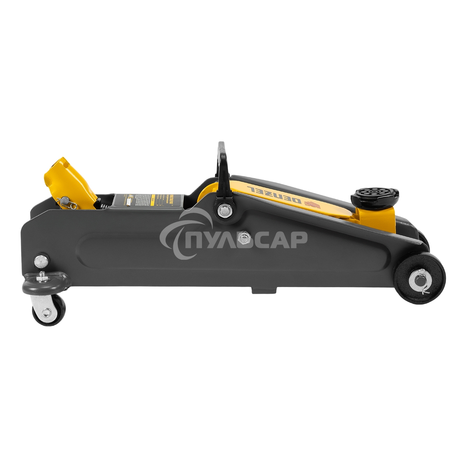 Домкрат гидравлический подкатной Denzel 2т, 135-385 мм, в пласт. кейсе 51231