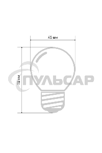 Лампа светодиодная Neon-night d-45 3 LED 1Вт шар . белая E27 25лм 220В