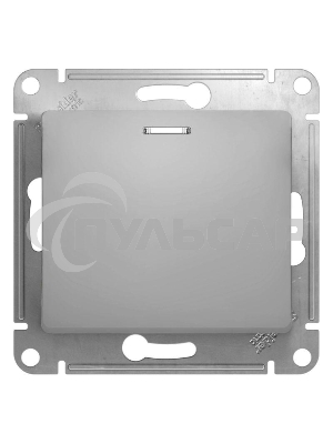 Механизм выключателя 1-кл. СП GLOSSA 10А IP20 10AX с подсветкой алюм. SchE GSL000313