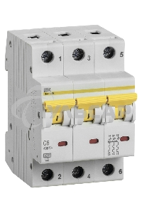 Выключатель автоматический трехполюсный ВА47-60M 3Р 6А 6кА С MVA31-3-006-C IEK