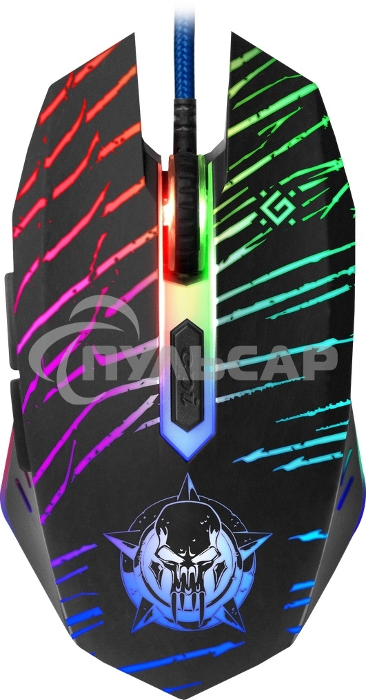 Мышь проводная Defender Dark Agent GM-590L черный, 12800 dpi, USB, кнопки - 6