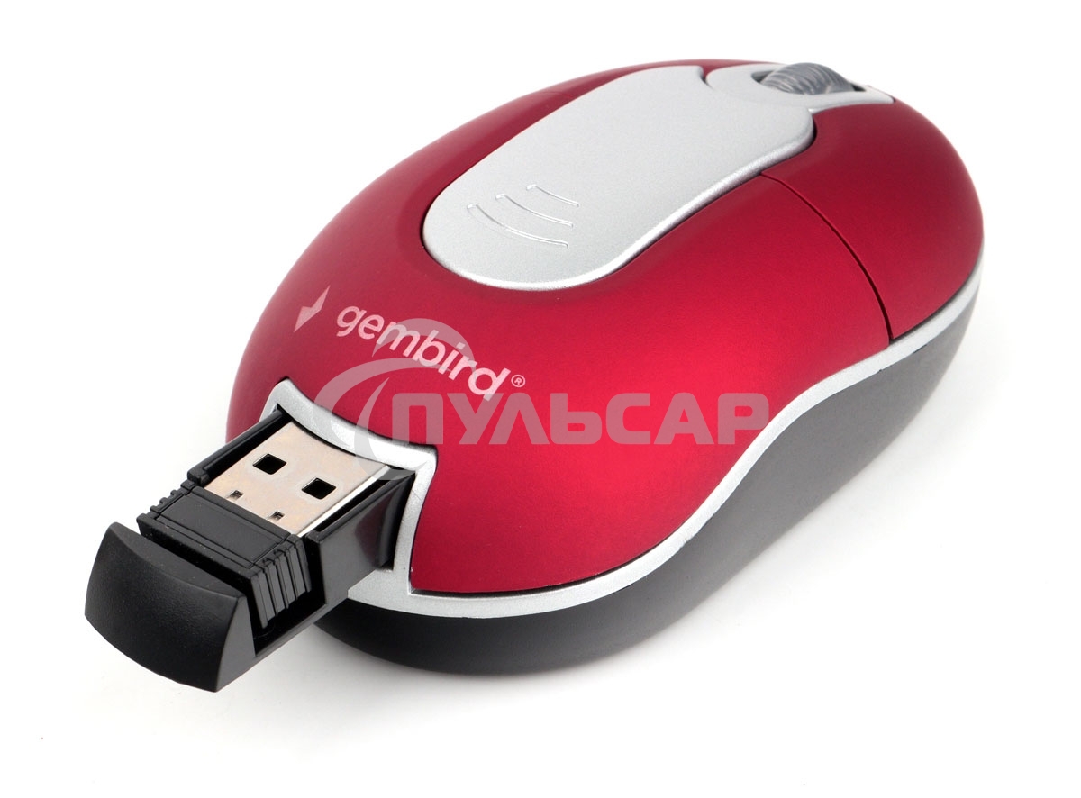 Мышь беспроводная Gembird MUSW-605 красный, 1200 dpi, радиоканал, USB, кнопки - 3
