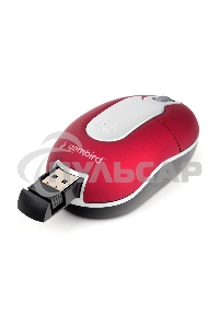 Мышь беспроводная Gembird MUSW-605 красный, 1200 dpi, радиоканал, USB, кнопки - 3
