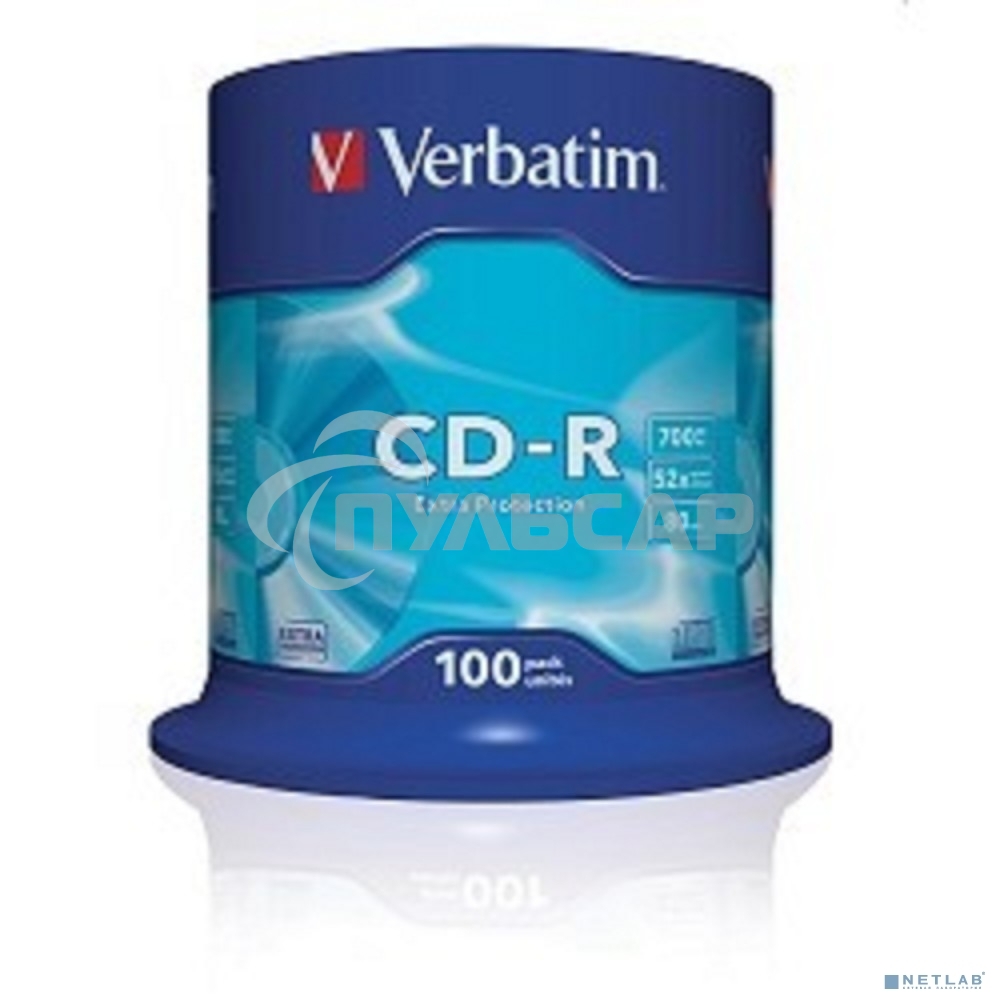 Диск CD-R Verbatim 700Mb 52x Cake Box (100шт) (43411)