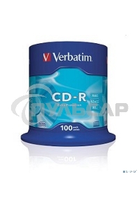 Диск CD-R Verbatim 700Mb 52x Cake Box (100шт) (43411)