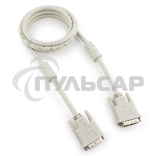 Кабель DVI-D single link Gembird/Cablexpert CC-DVI-6C, 19M/19M, 1.8м, серый, экран, феррит.кольца, пакет