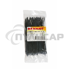 Хомут-стяжка кабельная нейлоновая Rexant 200 x2,5 мм, черная, упаковка 100 шт.