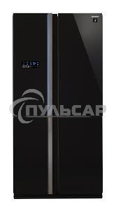 Холодильник Sharp SJ-FS97VBK черное стекло трехкамерный 393/207 л морозилка снизу