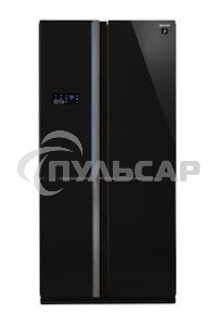 Холодильник Sharp SJ-FS97VBK черное стекло трехкамерный 393/207 л морозилка снизу