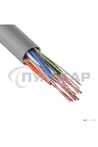 Кабель витая пара Rexant U/UTP, категория 5e, ZH нг(А)-HF, 4PR, 24AWG, внутренний, серый, 305 м