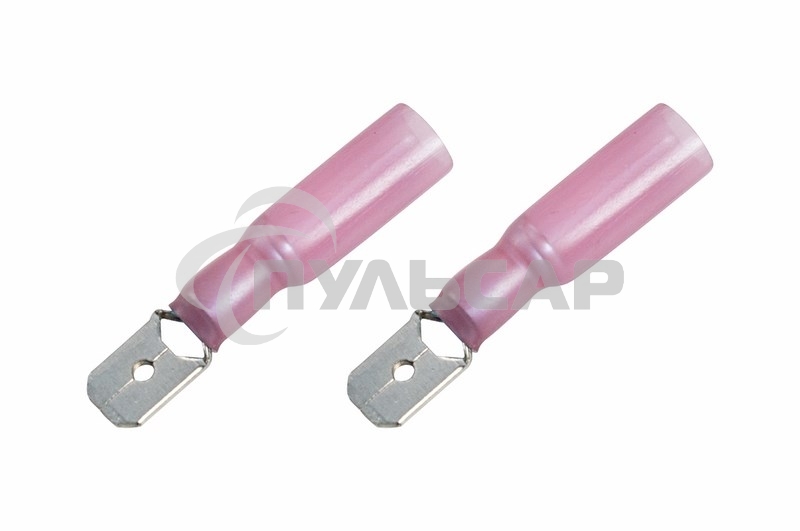 Клемма плоская изолированная термоусаживаемая штекер 6.35 мм 0.5-1.5 мм² РПи-п-т 1.5-(6.3)) красный Rexant