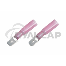 Клемма плоская изолированная термоусаживаемая штекер 6.35 мм 0.5-1.5 мм² РПи-п-т 1.5-(6.3)) красный Rexant