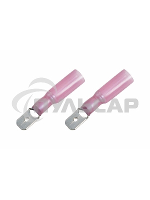 Клемма плоская изолированная термоусаживаемая штекер 6.35 мм 0.5-1.5 мм² РПи-п-т 1.5-(6.3)) красный Rexant