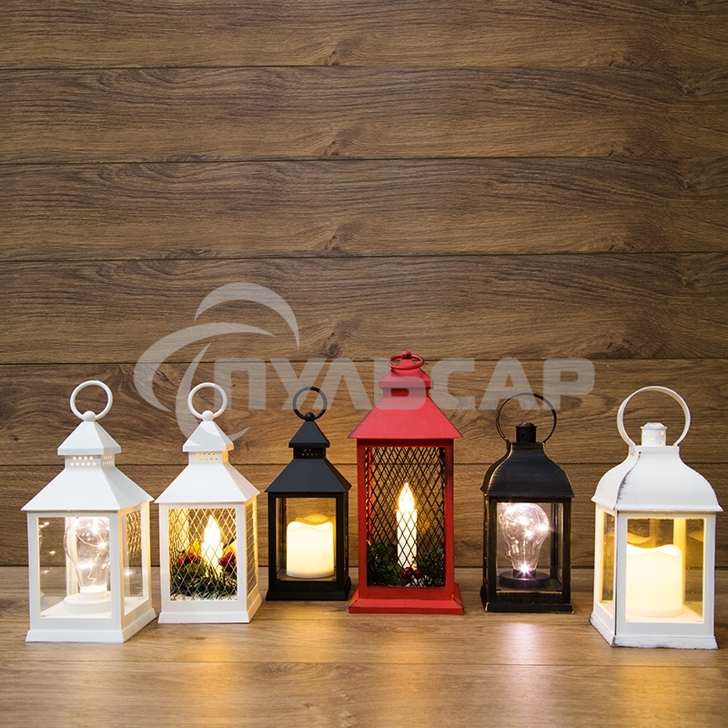 Декоративный фонарь Neon-night с лампочкой, белый корпус, размер 10.5х10.5х24 см, цвет теплый белый