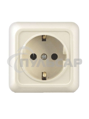 Розетка 1-м ОП Олимп 16А с заземл. беж. UNIVersal Б-О0028
