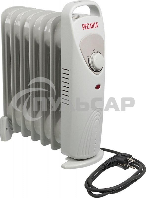 Обогреватель масляный Ресанта ОММ-7Н (7 секций) белый, 700 Вт, 10 м2, термостат 67/3/1