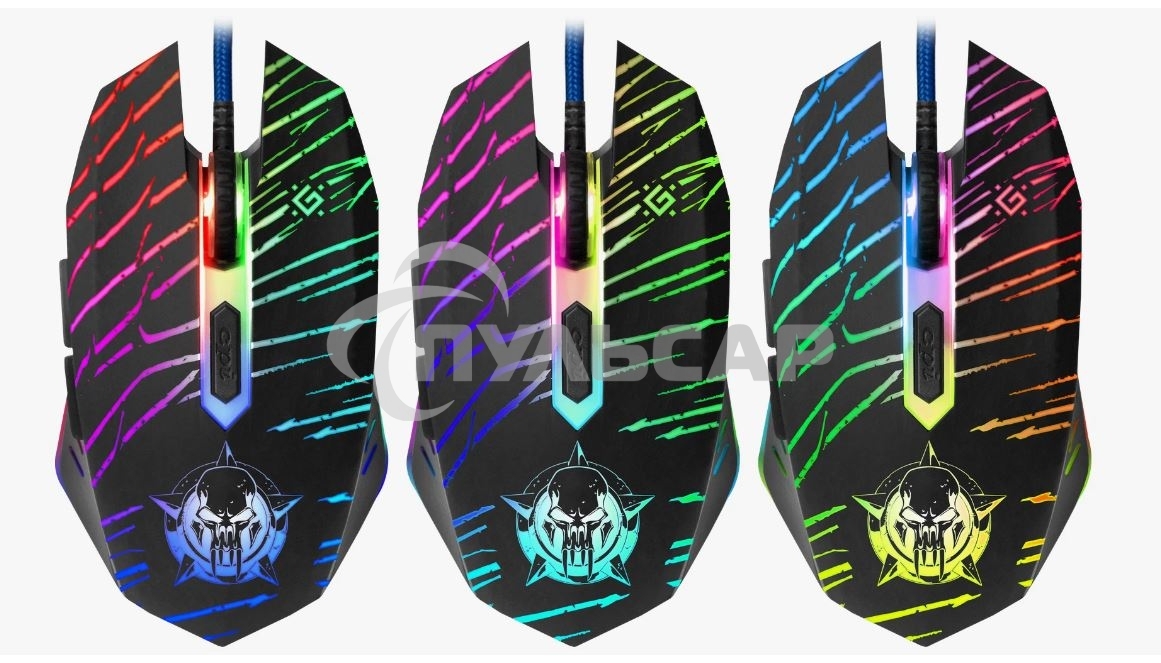 Мышь проводная Defender Dark Agent GM-590L черный, 12800 dpi, USB, кнопки - 6