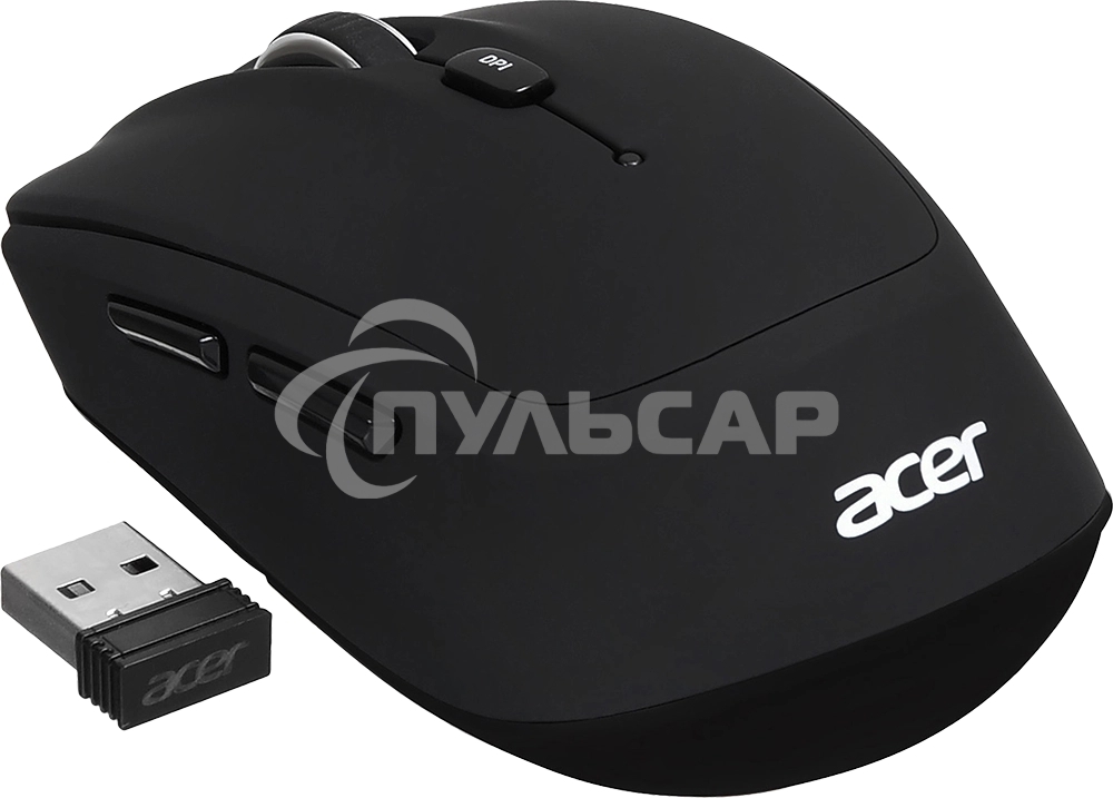 Мышь беспроводная Acer OMR050 черный, 1600 dpi, радиоканал, Bluetooth, USB, кнопки - 6