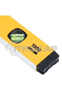 Уровень алюминиевый, магнит., фрезерованный, 3 глазка (1 зеркал.), 0,5 мм/м, 1000 мм  Denzel