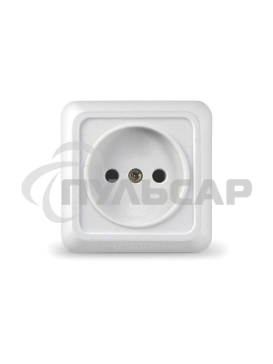 Розетка 1-м ОП Олимп 16А IP20 белый  Universal О0022