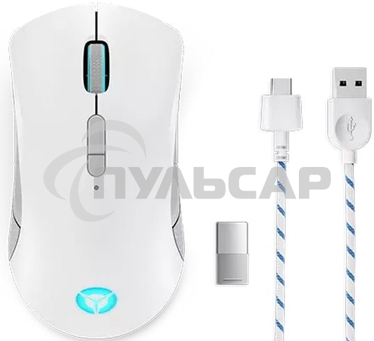 Мышь беспроводная/проводная Lenovo Legion M600 белый, 16000 dpi, радиоканал, Bluetooth, USB, кнопки - 9