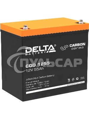 Аккумуляторная батарея Delta CGD 1255 напряжение 12В, емкость 55А·ч (230х138х205мм)