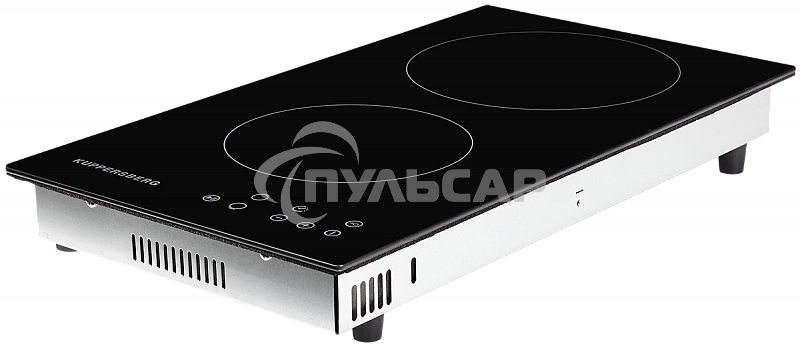Электрическая варочная панель Kuppersberg ECO 302 / домино, ширина 30 см, 2 зоны ускоренного нагрева HI-Light, 1 зона с двойным расширением, сенсорное управление, 3 цифровых дисплея, 9 уровней мощности, таймер, автоматика закипания, автоотключение, защита