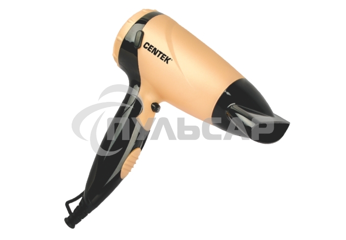 Фен Centek CT-2209 BLG черный/золотой перламутр 1600Вт, складная ручка, концентратор