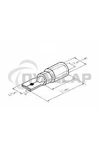 Клемма плоская изолированная термоусаживаемая штекер 6.35 мм 0.5-1.5 мм² РПи-п-т 1.5-(6.3)) красный Rexant