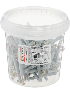 Дюбель-гвоздь 6х60 с потайной манжетой полипропилен (уп.100шт) ведро Tech-Krep 101468