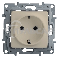 Розетка 2К+З, на винтах, защ. шт., сл. кость ETIKA 