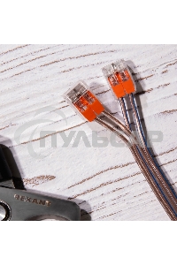 Клемма соединительная рычажковая компактная Rexant 2-проводная, прозрачная, 0.14-4 мм² (20 шт./уп.)