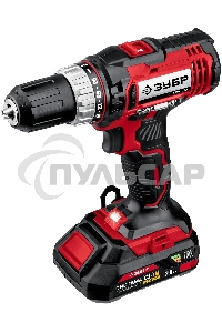 Дрель-шуруповерт ЗУБР ДШЛ-185-22, Аккумуляторная, 18В, 2 АКБ, Кейс