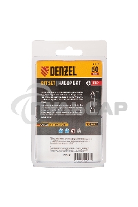 Набор бит PH2х60, сталь S2, круглый профиль, 10 шт. Denzel