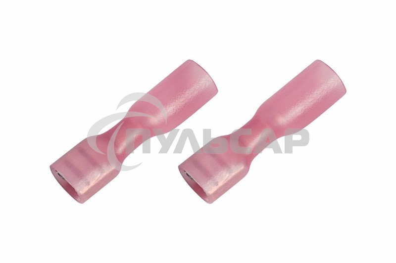 Клемма плоская полностью изолированная термоусаживаемая гнездо 6.6 мм 0.5-1.5 мм² (РПи-м-т 1.5-(6.3) красный Rexant