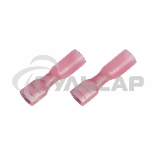 Клемма плоская полностью изолированная термоусаживаемая гнездо 6.6 мм 0.5-1.5 мм² (РПи-м-т 1.5-(6.3) красный Rexant