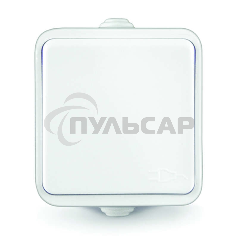 Розетка 1-м ОП Клио 16А с защ. крышкой с заземл. IP44 белый  UNIVersal К2229