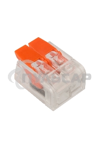 Клемма соединительная рычажковая компактная Rexant 2-проводная, прозрачная, 0.14-4 мм² (20 шт./уп.)